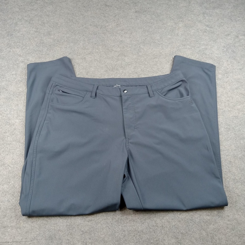 Gaiam Pants Mens 38x31 Gray Stretch Performance Chino Straight Leg 5 Pocket Golf